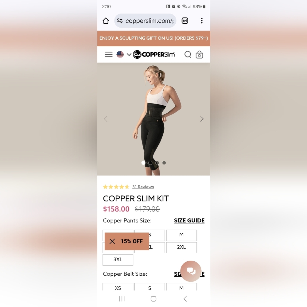 Copper Slim Instant Trainer & Waist Belt